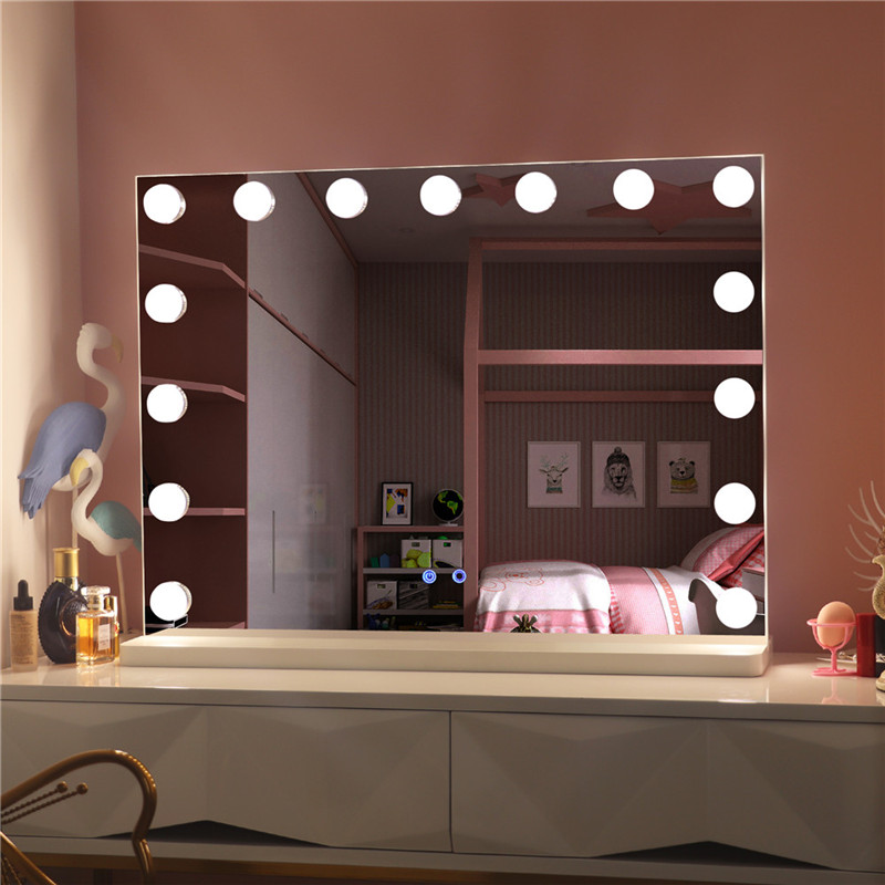 Grote desktop Hollywood make-up make-upspiegel met lampen Led verlichte make-up dressing spiegel